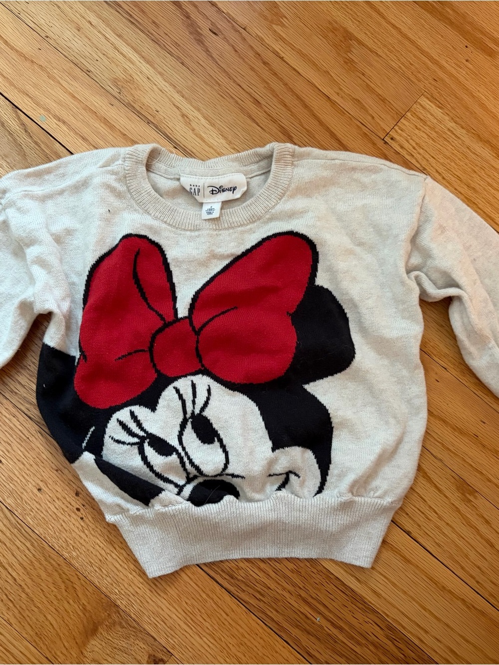 GAP Disney Toddler Sweater in Cream and Red